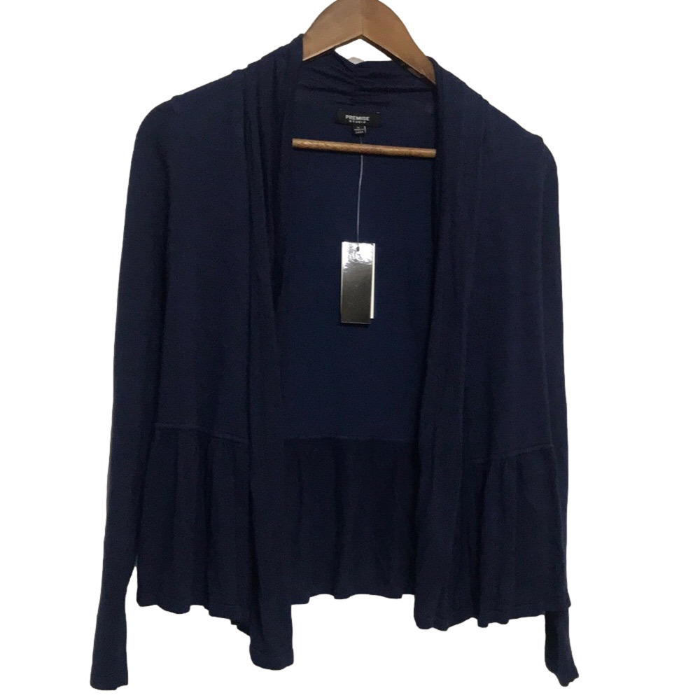 Premise Open Front Navy Blue Cardigan Sz Small